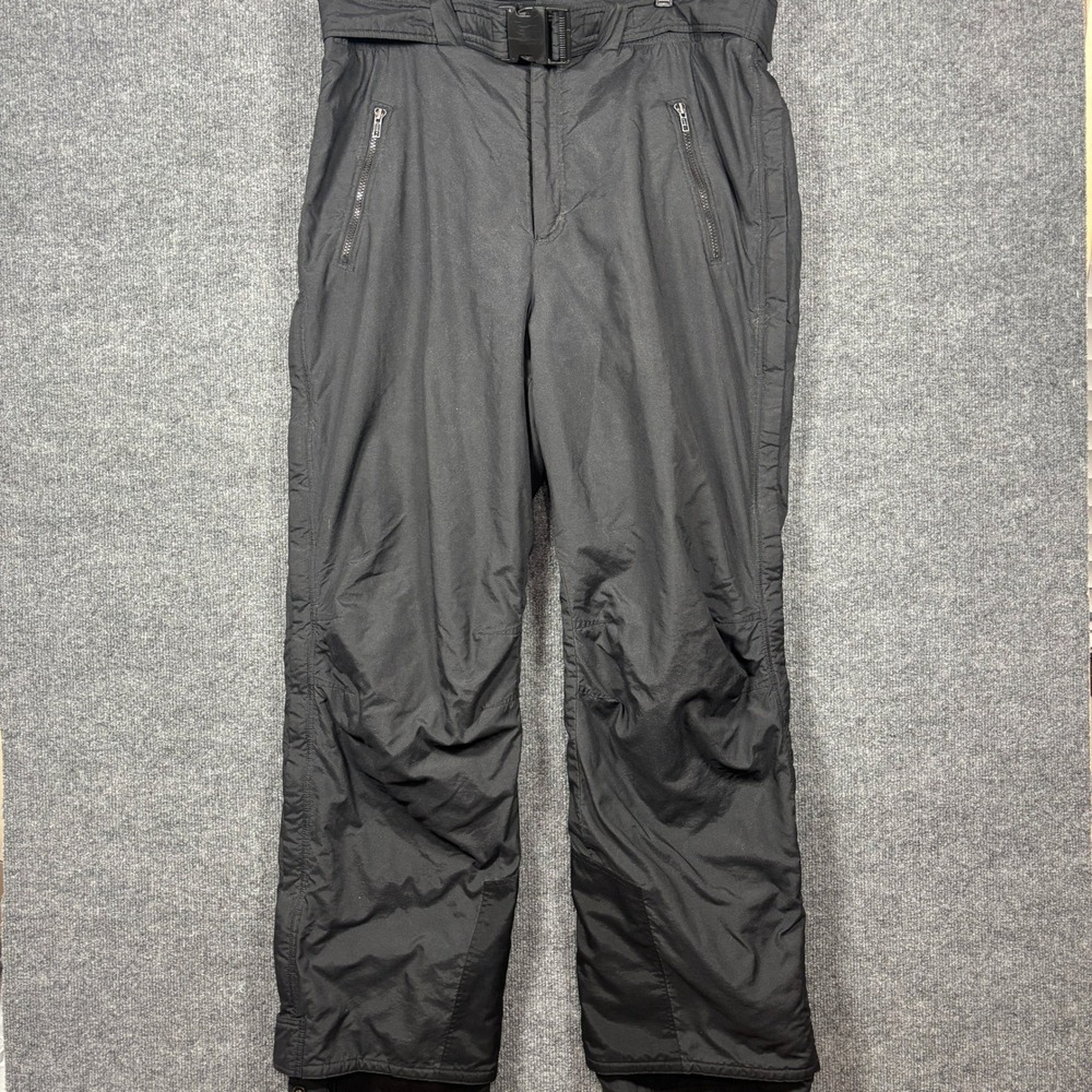 Edelweiss Ski Pants Mens 38 (Fits 40x32) Black Insulated Snow Pants Belted Zip